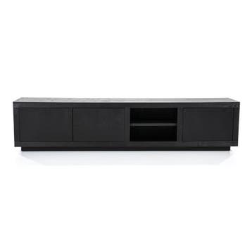 TV-Meubel Helsinki - 200cm - Zwart - 95721 - tv-meubels, Huis en Inrichting, Nieuw, Overige materialen