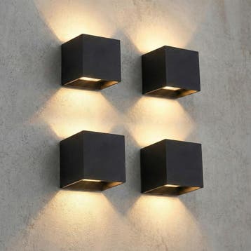 4x LED Wandlamp Kubus | Voor binnen en buiten | Dimbaar, Ophalen of Verzenden, Nieuw, Metaal
