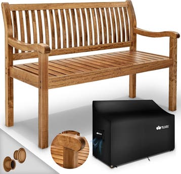 Houten Tuinbank - Weerbestendig - Zitbank - 150cm - Bruin -, Verzenden, Zo goed als nieuw