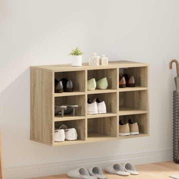 vidaXL Schoenenkast 77,5 x 30 x 51 cm Bewerkt hout Sonoma, Verzenden, Nieuw