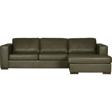 Leren hoekbank Flow - 2,5 zits arm links + longchair rechts, 250 tot 300 cm, Hoekbank, Nieuw, Ophalen of Verzenden