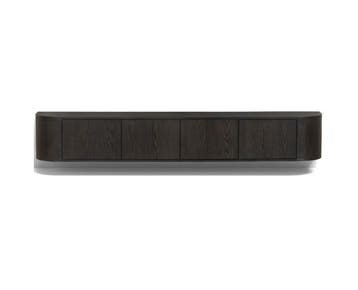 Tv meubel Novero Zwevend eiken 220 cm - Espresso bruin, Ophalen of Verzenden, Nieuw