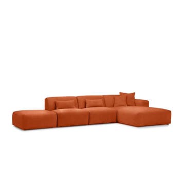 Loungebank Veenendaal - loungebanken - Oranje, Huis en Inrichting, Nieuw, 150 cm of meer, Stof, 300 cm of meer