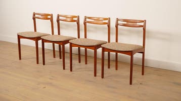 Set van 4 eetkamerstoelen | Teak, Ophalen of Verzenden, Nieuw