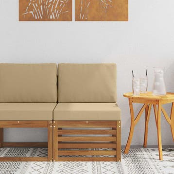 vidaXL Buiten Midden Sofa Massief Acaciahout Naturel, Tuin en Terras, Verzenden, Nieuw