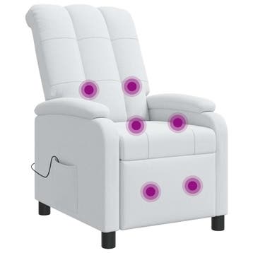 vidaXL Massage Recliner Wit Stof, Verzenden, Nieuw