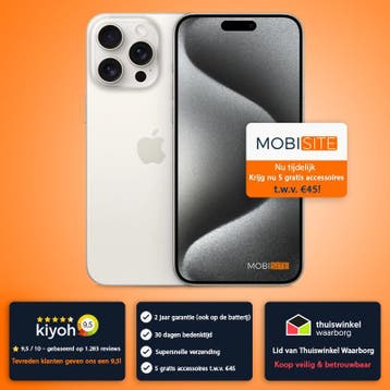 iPhone 15 Pro | 4 Gratis Accessoires – Accu tot 100%, Verzenden, Refurbished, Zonder simlock, Zonder abonnement