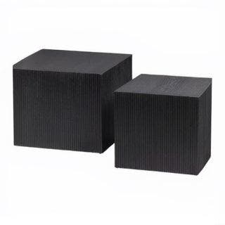 WOOOD Sanne Bijzettafels - MDF/Hout - Vierkant - Zwart, Verzenden, Nieuw