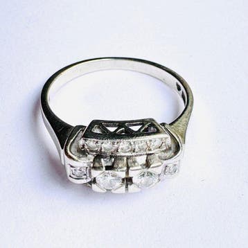 Ring - 18 karaat Witgoud - 0.27ct. tw. Diamant (Natuurlijk), Nieuw
