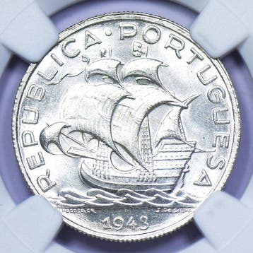 Portugal. Republic. 5 Escudos 1943 - NGC - MS 65