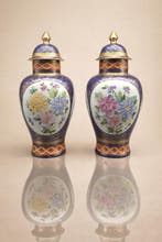 Limoges - R. M. - Vaas (2) - 55 cm - Porselein - Grote vazen, Antiek en Kunst