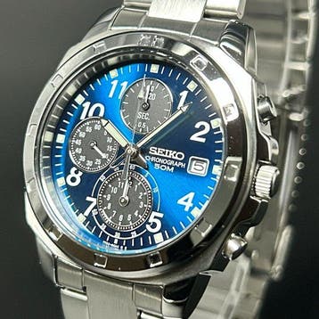 Seiko - Chronograph - Quartz - Blue Dial - Zonder