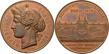 Brons medaille 1878 Ausstellungen, Verzenden