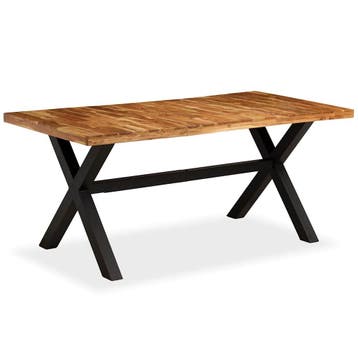 vidaXL Eettafel 180x90x76 cm massief acacia- en mangohout, Verzenden, Nieuw