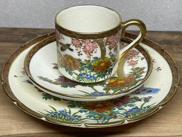 Set theekopjes (3) - Keramiek - Satsuma Koshida, Antiek en Kunst