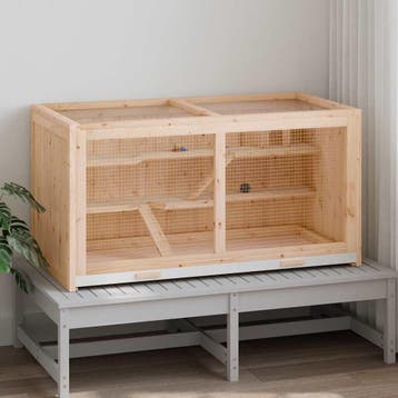 vidaXL Hamsterkooi 104x52x54 cm massief vurenhout, Verzenden, Nieuw