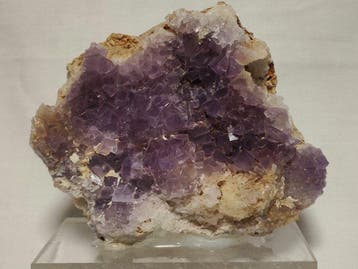 Fluoriet Kristalcluster - Hoogte: 9.5 cm - Breedte: 11.5 cm-, Verzamelen, Mineralen en Fossielen