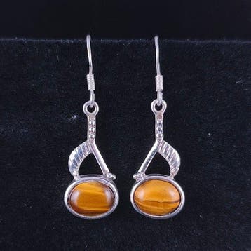 Zilver - Oorbellen - Tijgeroog Kracht