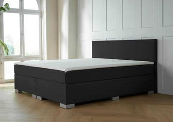 ACTIE! Boxspring Barcelona 180 200 Zwart, Huis en Inrichting, Verzenden, Zwart, 180 cm, 200 cm