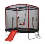 Trampoline rechthoekig 126x193cm | Glijbaan+Schommel | Ni..., Kinderen en Baby's, Speelgoed | Buiten | Trampolines, Ophalen of Verzenden