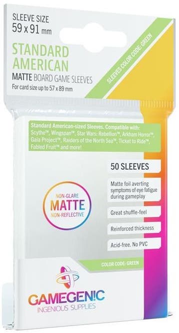 Sleeves Matte American-Sized Boardgame 59x91mm | GameGenic -, Verzenden, Nieuw