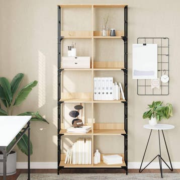 vidaXL Boekenrek 78,5x33x188,5 cm bewerkt hout sonoma, Verzenden, Nieuw, 50 tot 100 cm, 150 tot 200 cm