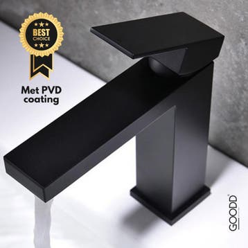 Nieuw Wastafelkraan Zwart met PVD coating Mengkraan Kraan, Ophalen of Verzenden, Nieuw, Rvs, Kraan