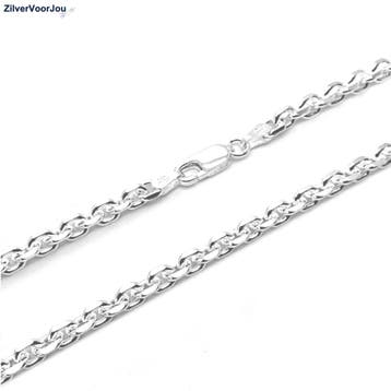 Zilveren anker ketting 55 cm en 4 mm breed, Verzenden, Nieuw, Zilver
