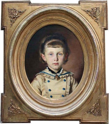 Alois Stoff (1846-?) - Portrait of a young girl in white, Antiek en Kunst
