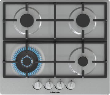 Hisense Inbouw Gaskookplaat GM643XHC 60cm - Zilver, Witgoed en Apparatuur, Kookplaten, Ophalen of Verzenden, Nieuw