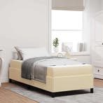 vidaXL Boxspringbed Crème 80 x 200 cm Stof, Verzenden, Nieuw, Crème, Stof