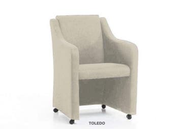 Eetkamerstoel Toledo - eetkamerstoelen - Wit, Nieuw, Wit, Stof