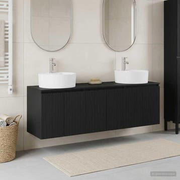 vidaXL Badkamerkastenset 3 st Zwart 49,5 x 44,5 x 65 cm, Verzenden, Nieuw