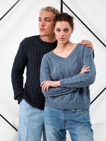 Breipatroon Herentrui met kabels van Soft Cotton - Lang Ya, Ophalen of Verzenden, Nieuw