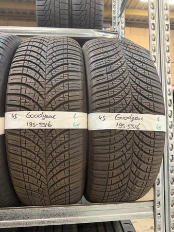 195-55-16 Goodyear ALL SEASON 6mm Incl Montage 195 55 16, Ophalen, Gebruikt, 16 inch, All Season