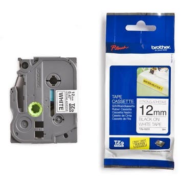 Brother TZe-S231 extra klevend tape zwart op wit 12 mm, Computers en Software, Printerbenodigdheden, Verzenden, Nieuw, Printertape