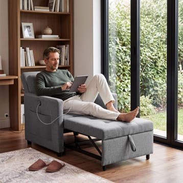 Slaapstoel Toyama, 3-in-1, 6-voudig verstelbare rugleuning, Verzenden, Nieuw