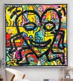 Joaquim Falco - HEART OF HARING XL Fluor paint, Antiek en Kunst