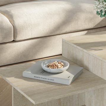Salontafel Taniena 100x55x35 cm travertijn [en.casa], Huis en Inrichting, Tafels | Salontafels, Verzenden, Nieuw