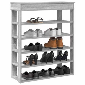 vidaXL Schoenenrek 80x30x98 cm bewerkt hout grijs sonoma, Verzenden, Nieuw