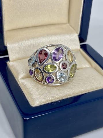 Zonder minimumprijs - Ring Zilver - 3.38ct. tw. Gemengde, Nieuw