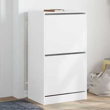 vidaXL Schoenenkast met 2 klaplades 60x42x108 cm wit, Verzenden, Nieuw