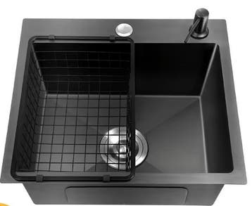 Zwarte RVS Keukenspoelbak met Nano-Coating, Verzenden, Nieuw