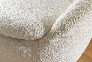 Fauteuil ALPINE 360° draaibaar bouclé wit - 43531, Huis en Inrichting, Ophalen of Verzenden, Nieuw