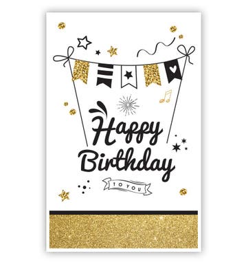 Happy Birthday Kaart Vlaggetjes tussen stokken, Ophalen of Verzenden, Nieuw