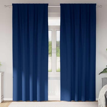 vidaXL Zwart-out Gordijnen met Ringen 2 st Donkerblauw 260 x, Verzenden, Nieuw, Blauw