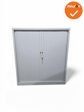 Roldeurkast - BASIC - 135x120x43cm - Grijs - Inclusief sleut, Werkplek, Ophalen of Verzenden, Gebruikt, Kast