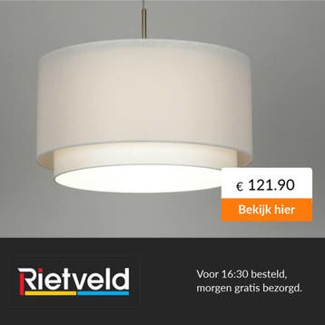 Rietveld-Hanglampen-Wit-Stof, Verzenden, Nieuw