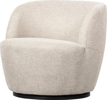WOOOD Serra Draaifauteuil Geweven Stof Off White, Nieuw