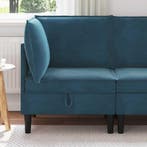 vidaXL Bank met opslag Blauw Fluweel, Huis en Inrichting, Banken | Bankstellen, Verzenden, Nieuw, Stof, Minder dan 150 cm